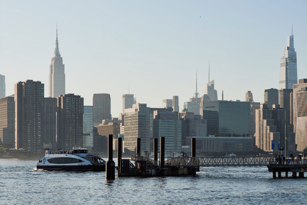 Greenpoint Landing, Brooklyn. The water and Manhattan skyline view from Greenpoint.