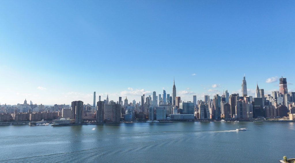 The view from The Dupont of the water and Manhattan skyline.